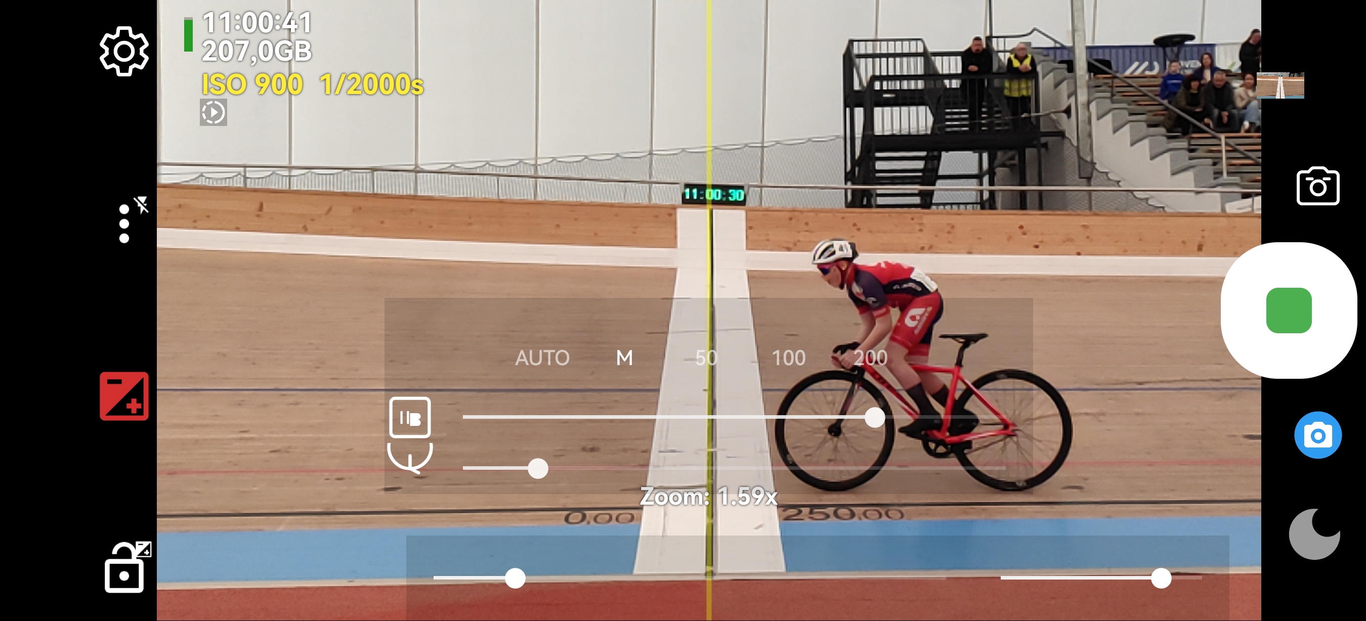 Manual ISO and shutter controls in the camera preview
